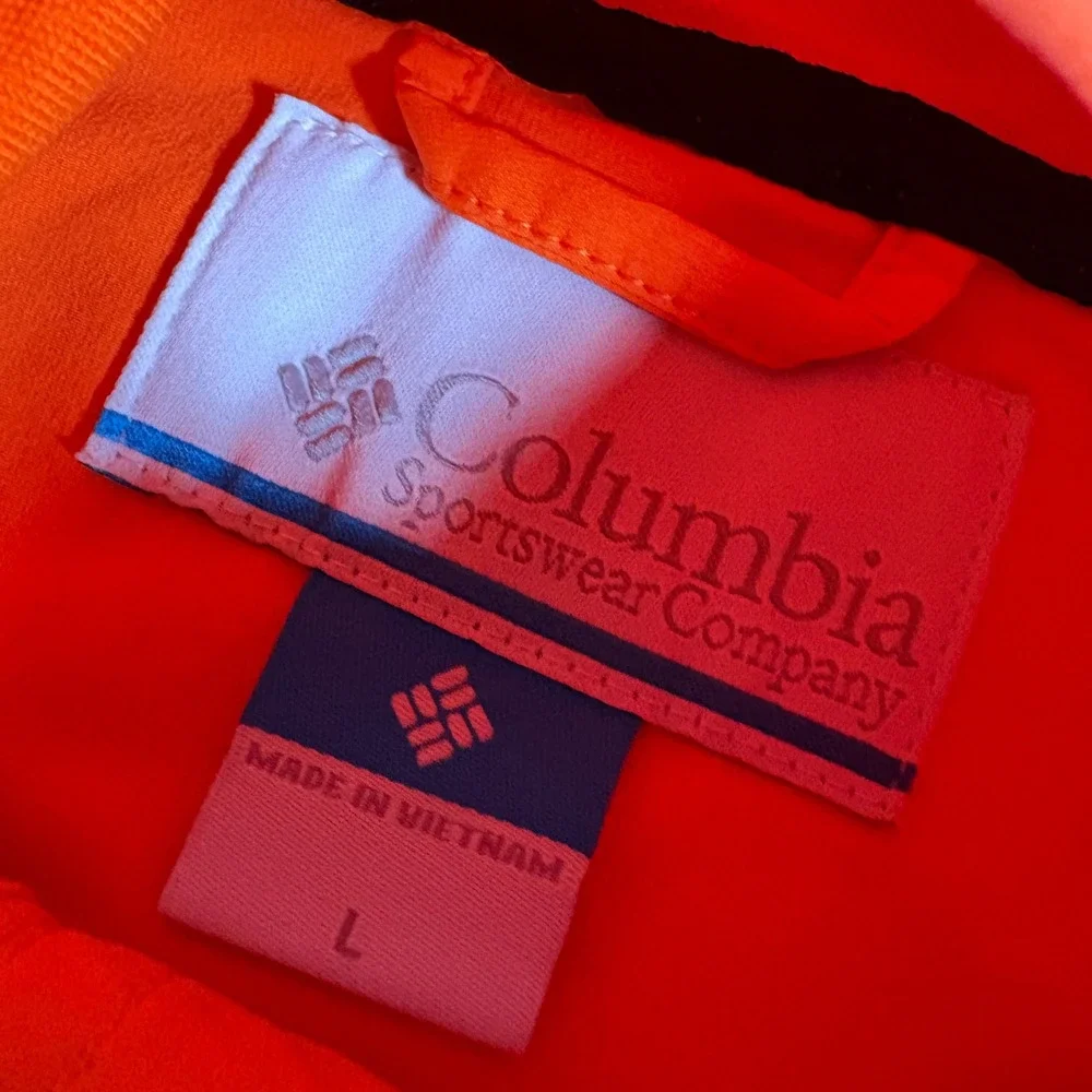 Columbia Clemson Tigers Windbreaker Jacket Mens Large Orange Hooded Full Zip